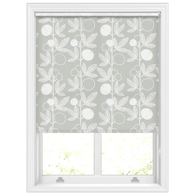 Lehto Ash Retro Fruit, Leaves & Vines Patterned Roller Blinds