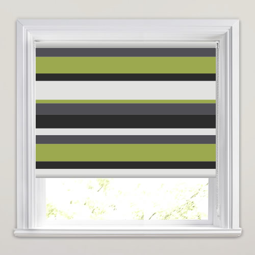 lime green black grey striped blackout roller blinds wide