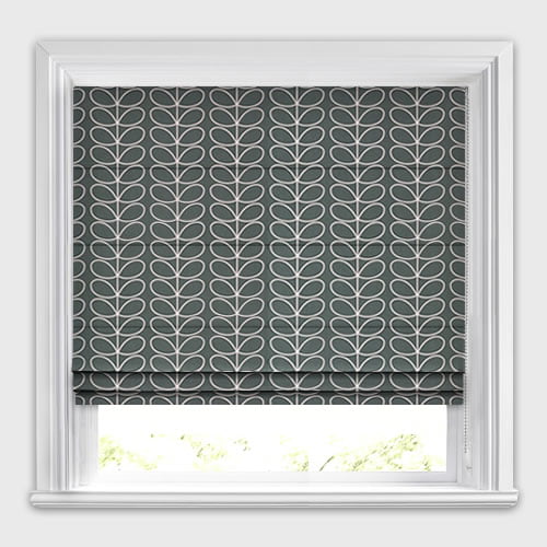 Linear Stem Cool Grey Roman Blind