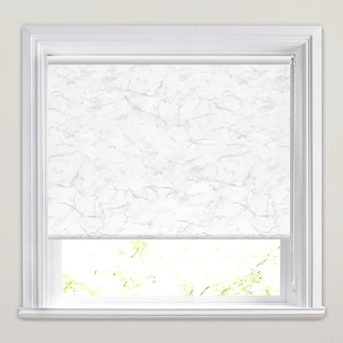 Luxury Marble Patterned Waterproof Roller Blinds in Grey & White
