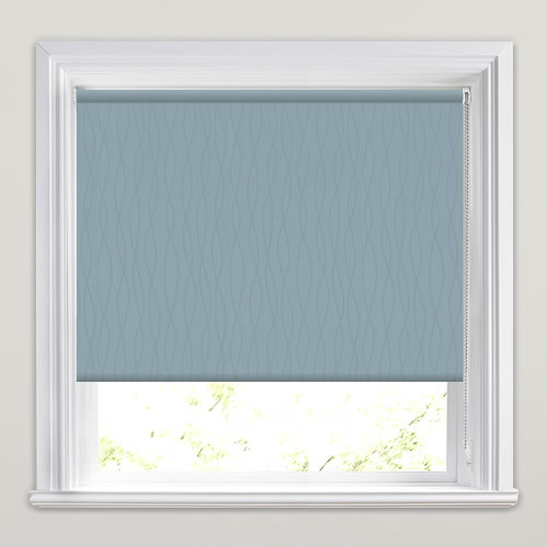 Luxury Light Blue Grey Swirling Lines Textured Roller Blinds