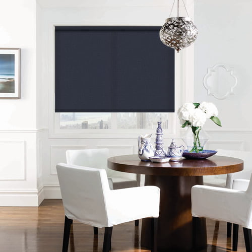 Dark Navy Blue Fire Resistant Roller Blinds, Made to Measure