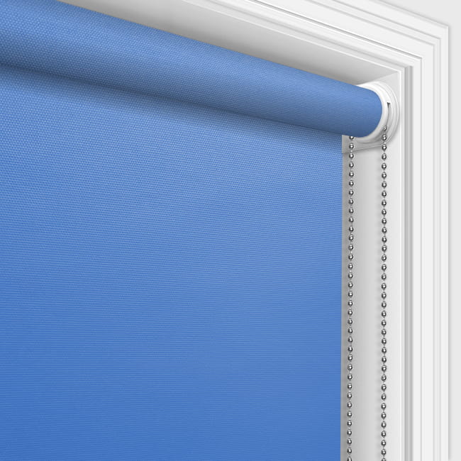 Vibrant Blue Waterproof PVC Bathroom Roller Blinds, Mould Resistant