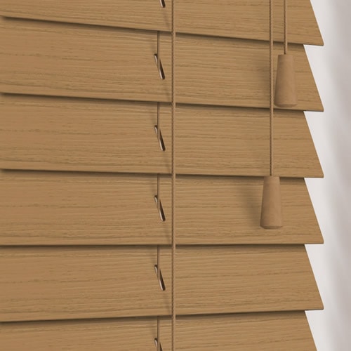 50mm Natural Oak Faux Wood Wooden Blind