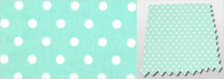 Luxury Polka Dots Patterned White  Vibrant Turquoise Kids Curtains