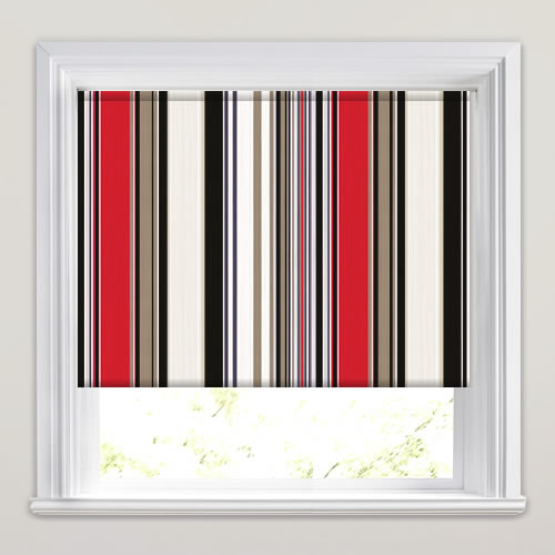 Holiday Stripe Cranberry Roller Blind