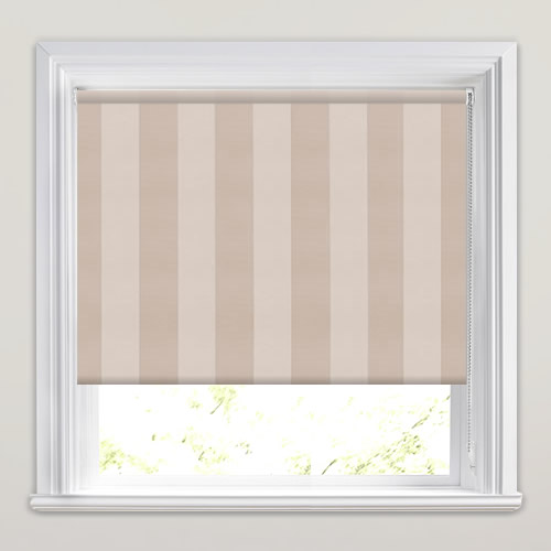 Luxurious Rich Beige Broad Striped Blackout Roller Blinds