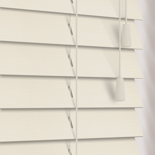 50mm Cream Grain Faux Wood Wooden Blind