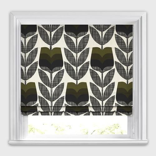 Rosebud Moss Orla Kiely Roman Blinds, Made to Measure