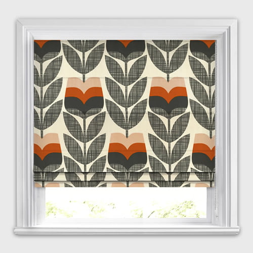 Rosebud Orange Roman Blind