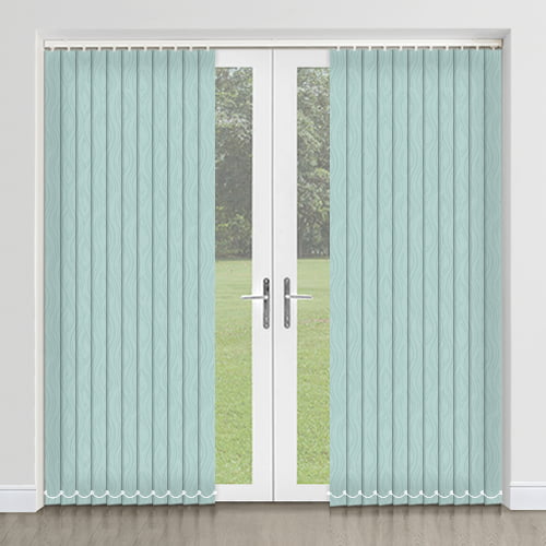 Sana Mint, Light Green Swirling Linear Textured Vertical Blinds