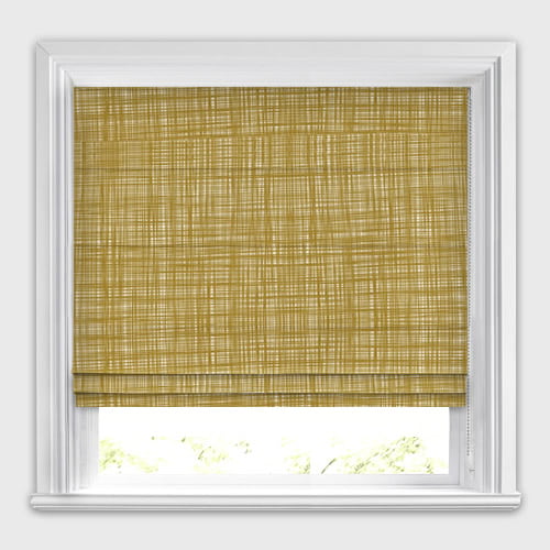 Scribble Olive Roman Blind