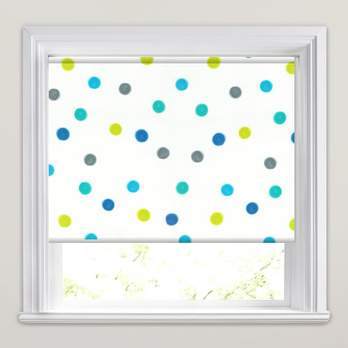 Pastel Spots Blue Roller Blind