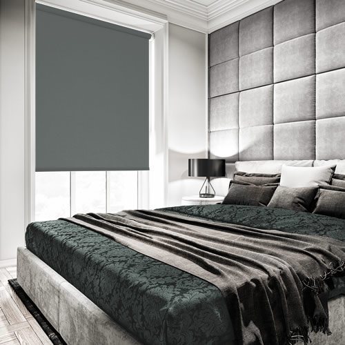 Sweet Dreams Mono Dark Grey Blackout Roller Blinds
