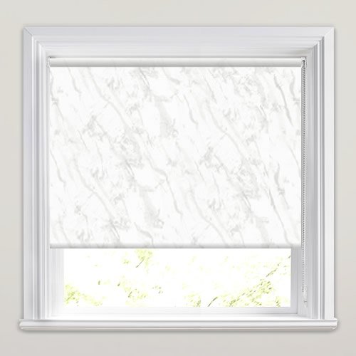 Thermal Blackout White Patterned Bathroom Window Blinds