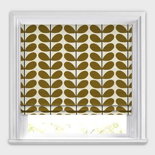 Two Colour Stem Olive Roman Blind