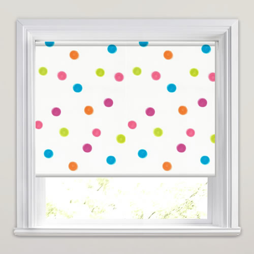 Fabulous Vibrant Painted Spots Patterned Blackout Roller Blinds