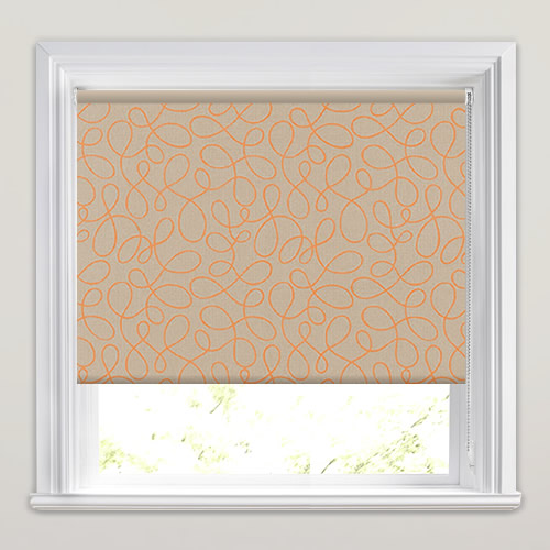 Squiggle Orange Roller Blind