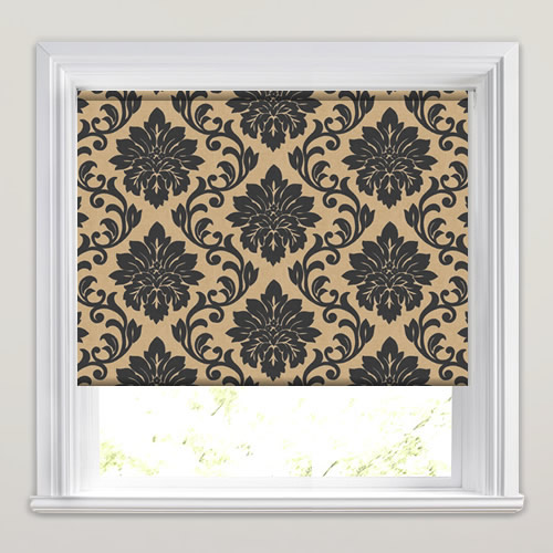 Damask Charcoal Roller Blind