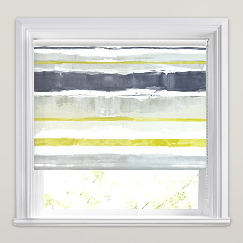 Watercolour Striped Roller Blinds in Yellow, Blue, Beige & White